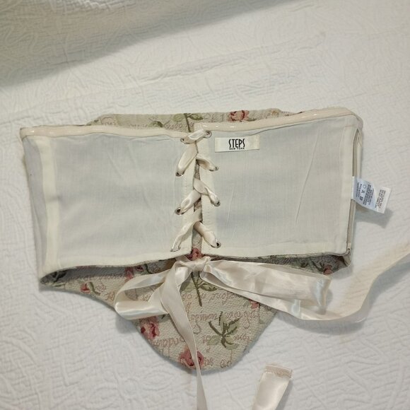 Steps New York Floral Corset Top With Lace-Up Back & Ribbon Sash Size S Womens - Picture 8 of 10